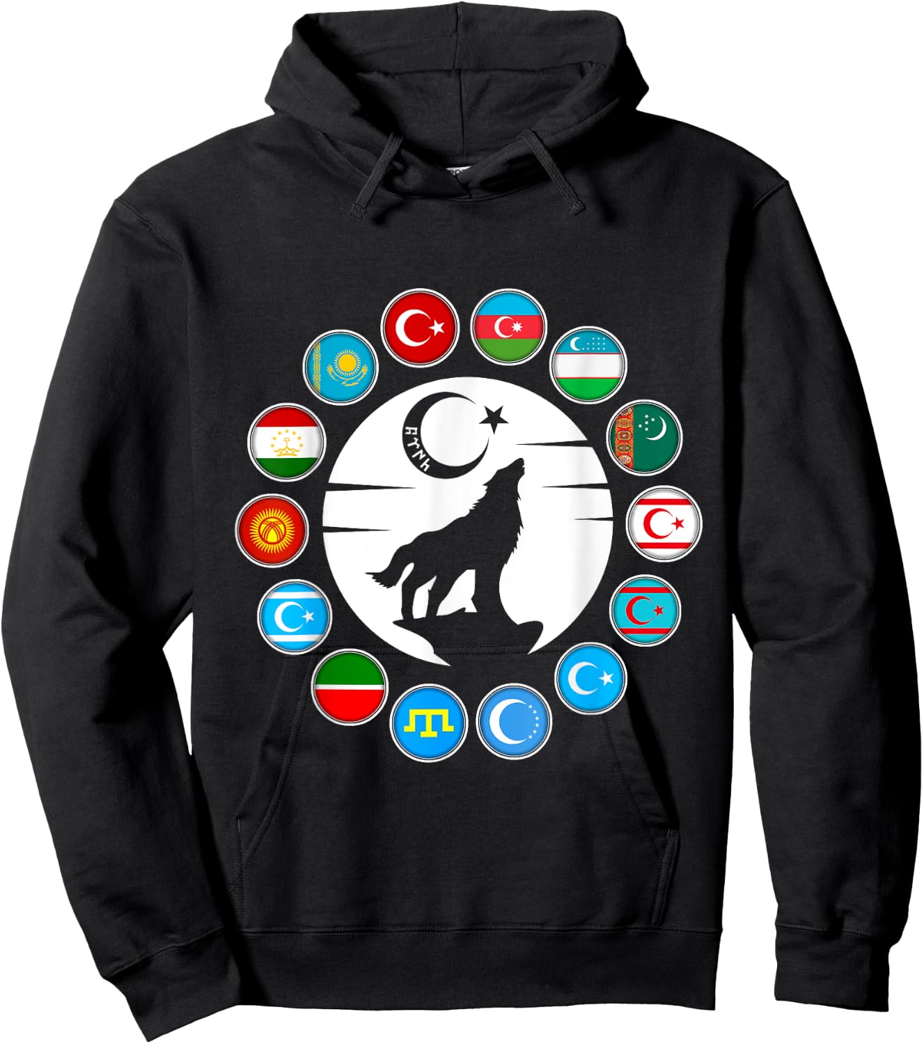 Kazakhstan,Gokturk,Turan,Turkey Flag,Turk Bayragi,Turkiye. Hoodie - Hoodie | Black