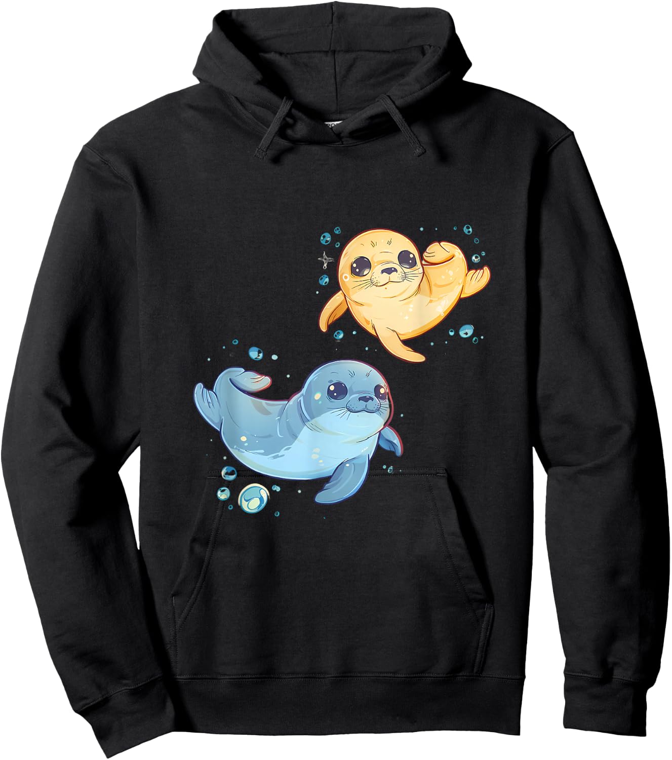 Seal Ocean Sea Animal Marine Mammal Motif Seal Lover Hoodie - Hoodie | Black