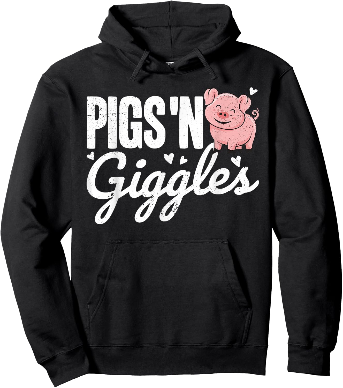 Pigs 'n Giggles Funny Farm Pig Farmer Pigs Women Girls Hoodie - Hoodie | Black