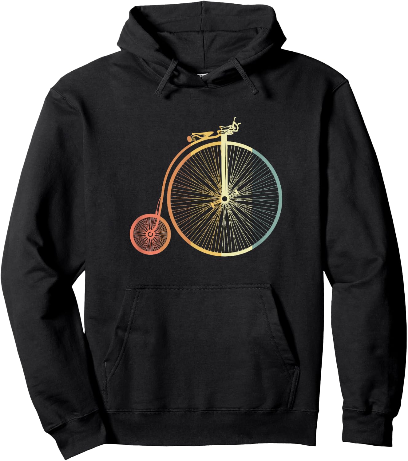 Retro Penny Farthing Vintage Look Hoodie - Hoodie | Black