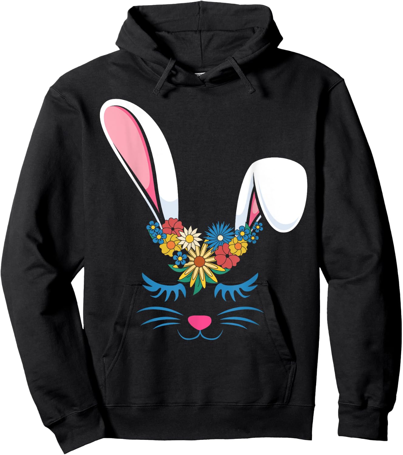 Frohe Ostern, niedliches Häschen, Mädchen, Damen, Erwachsene, Kinder, Kleinkinder Hoodie - Hoodie | Black