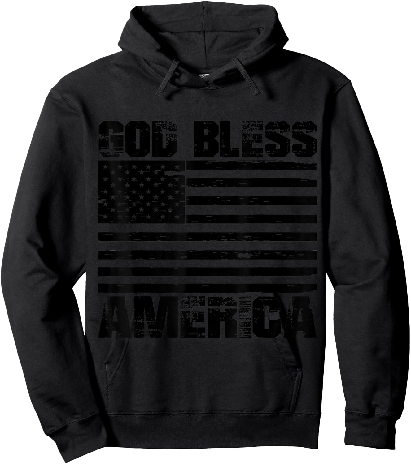 God Bless America Distressed USA flag Hoodie - Hoodie | Black