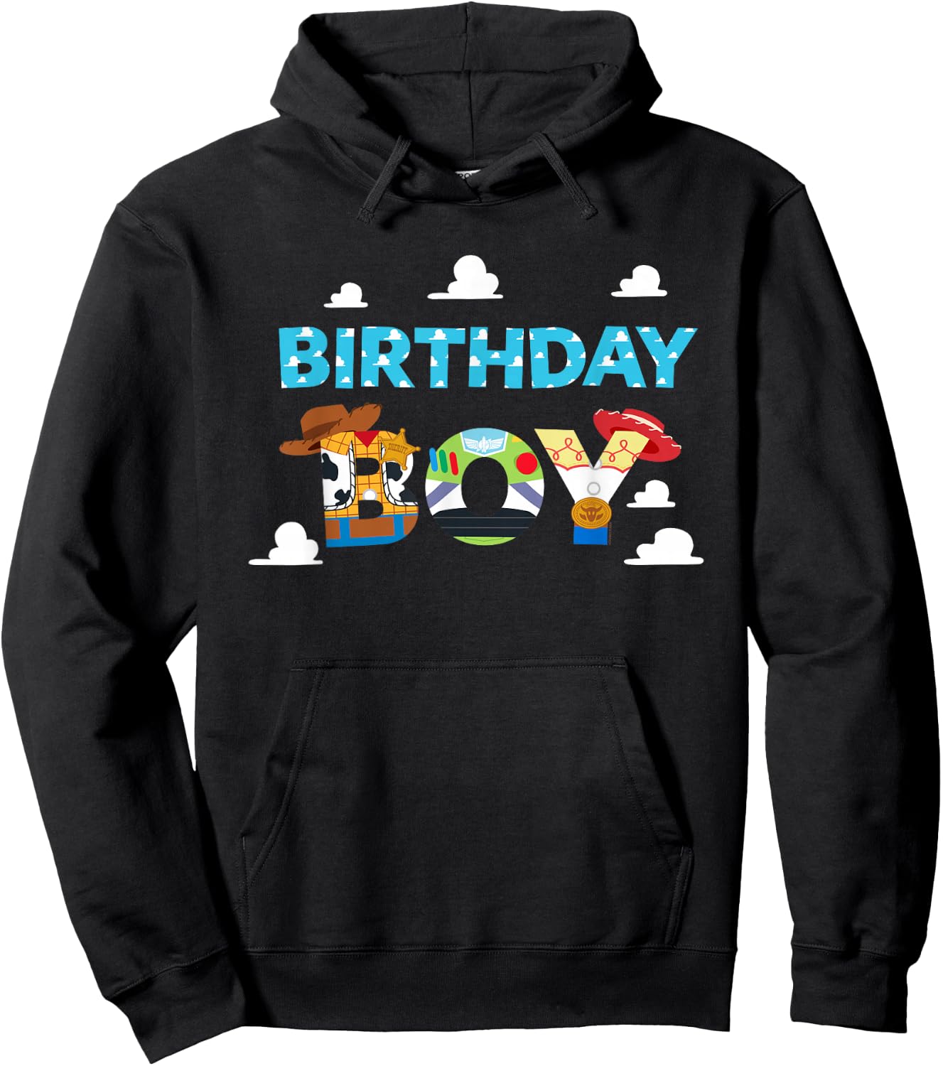 Disney and Pixar's Toy Story Clouds Birthday Boy , Black, S Hoodie - Hoodie | Black