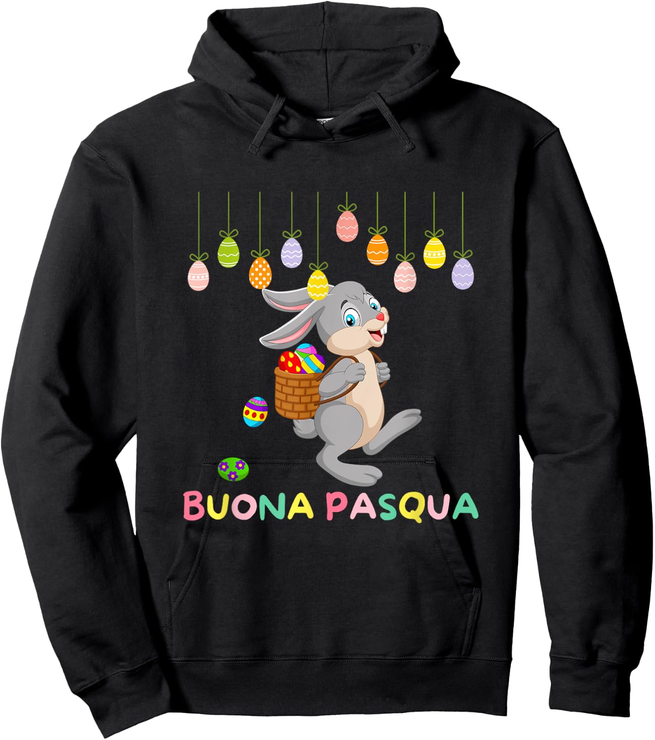 Egg Hunt Day Italian Happy Easter Italy Easter Buona Pasqua Hoodie - Hoodie | Black