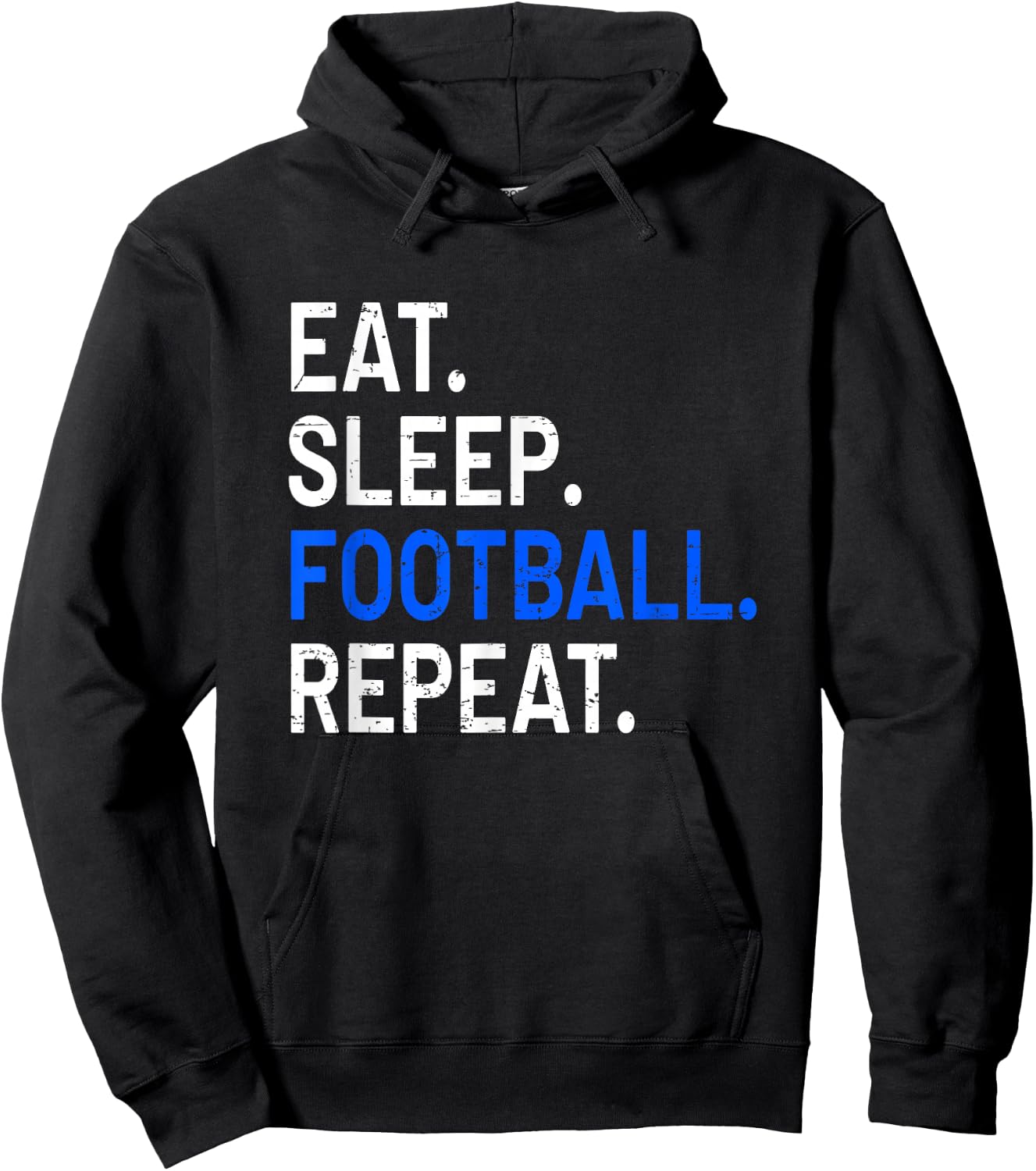 Eat Sleep Football Repeat - Funny Sports Gift Hoodie - Hoodie | Black