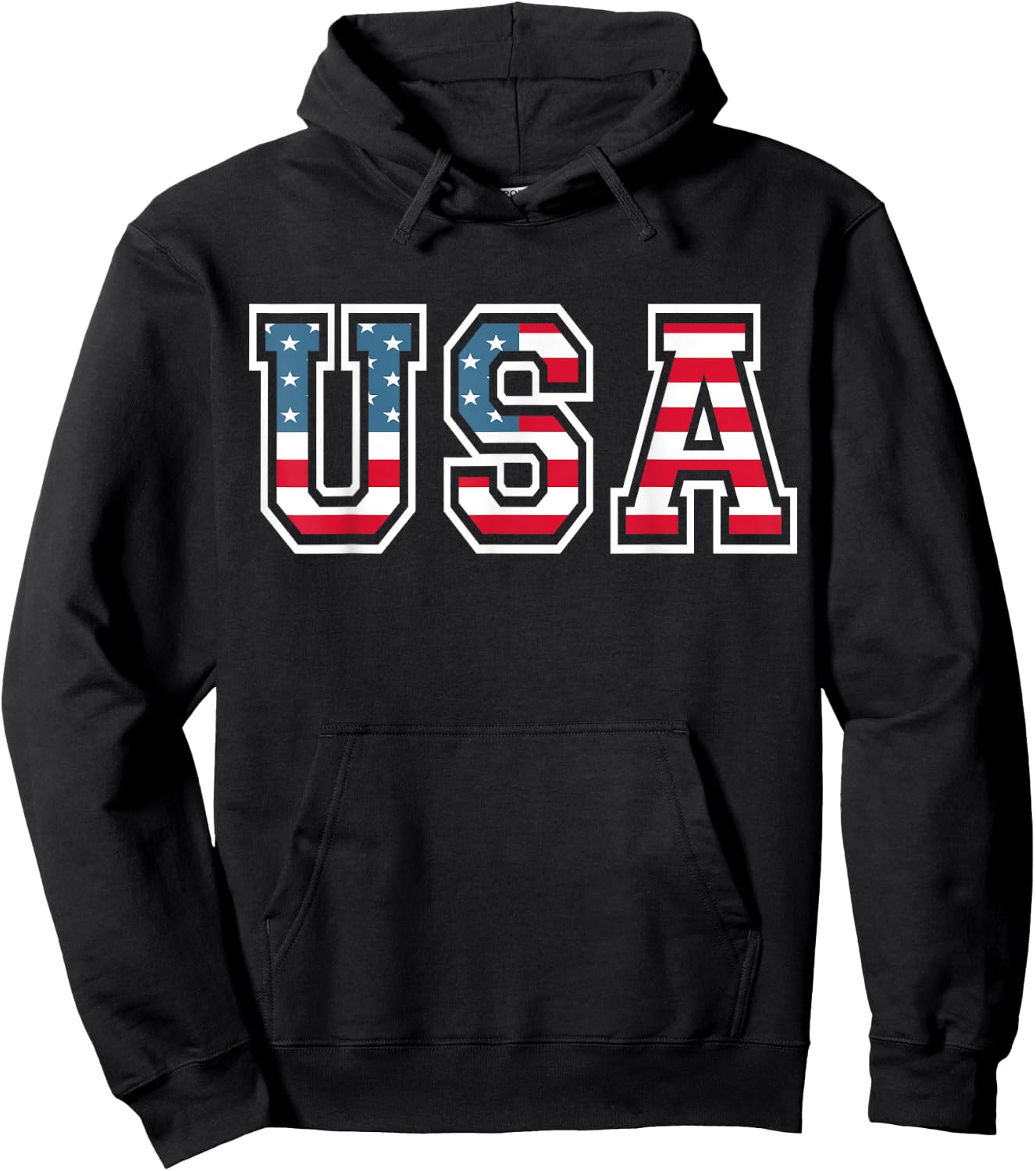 Patriotic USA Flag 4th of July Women Kids Boys Girls Hoodie - Hoodie | Black