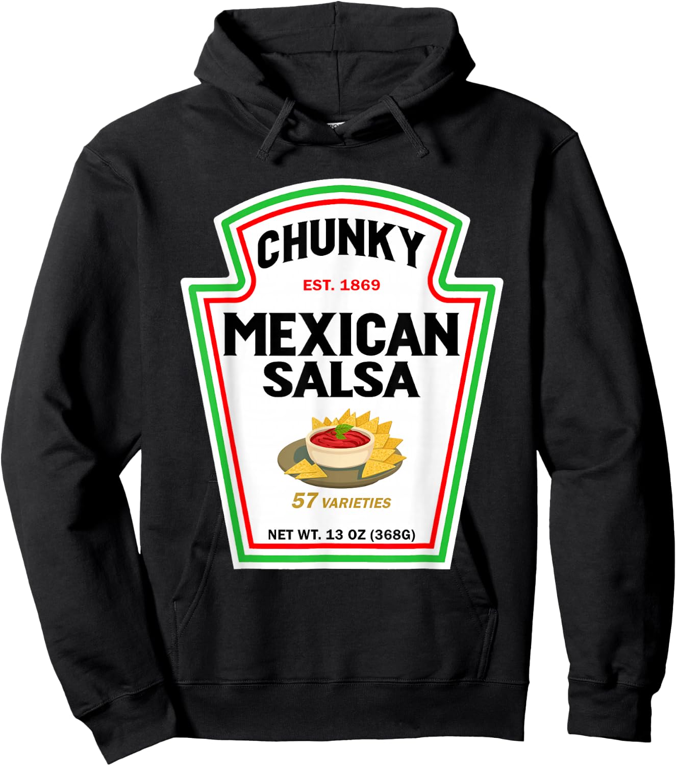 Halloween Matching Costume Chunky Mexican Salsa Bottle Label Hoodie - Hoodie | Black