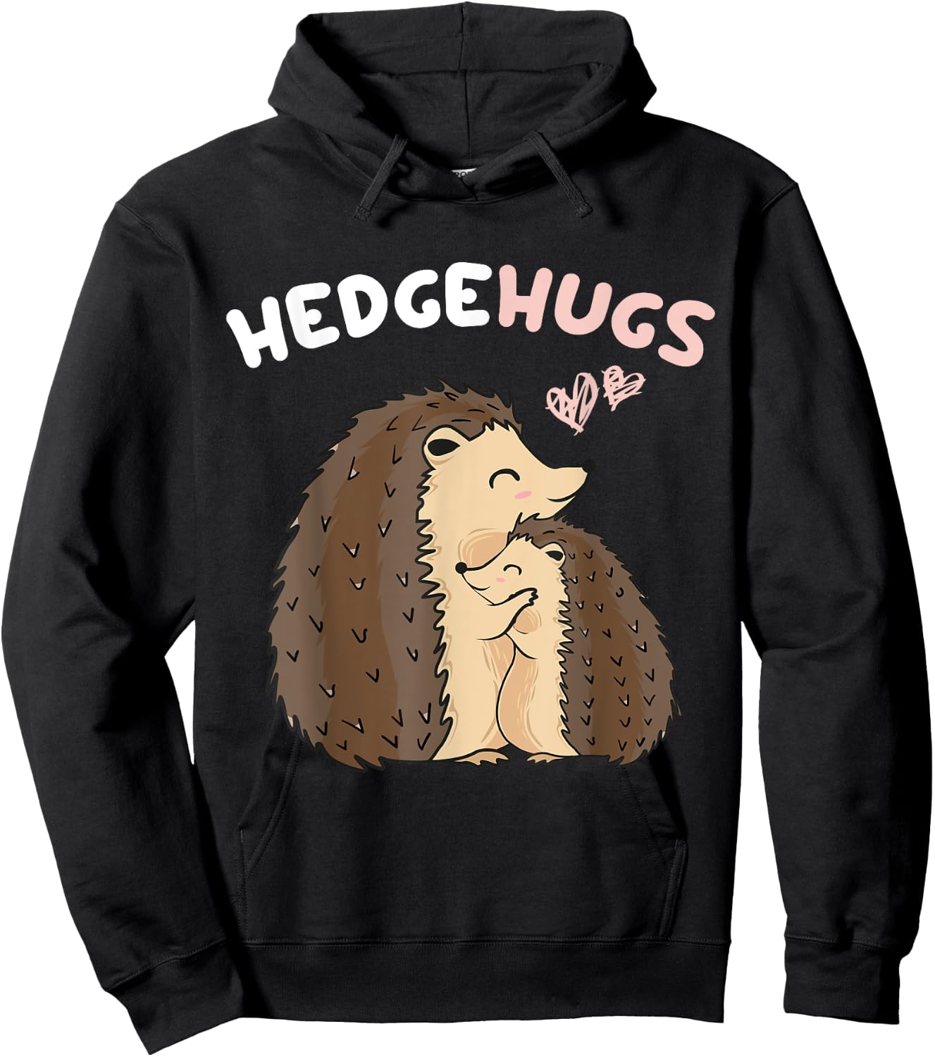 Lustige Igel Geschenk -Adults & Kids Hedgehugs Hedgehog Cartoon Modern Animal Black Short Sleeve All Seasons Hoodie - Hoodie | Black