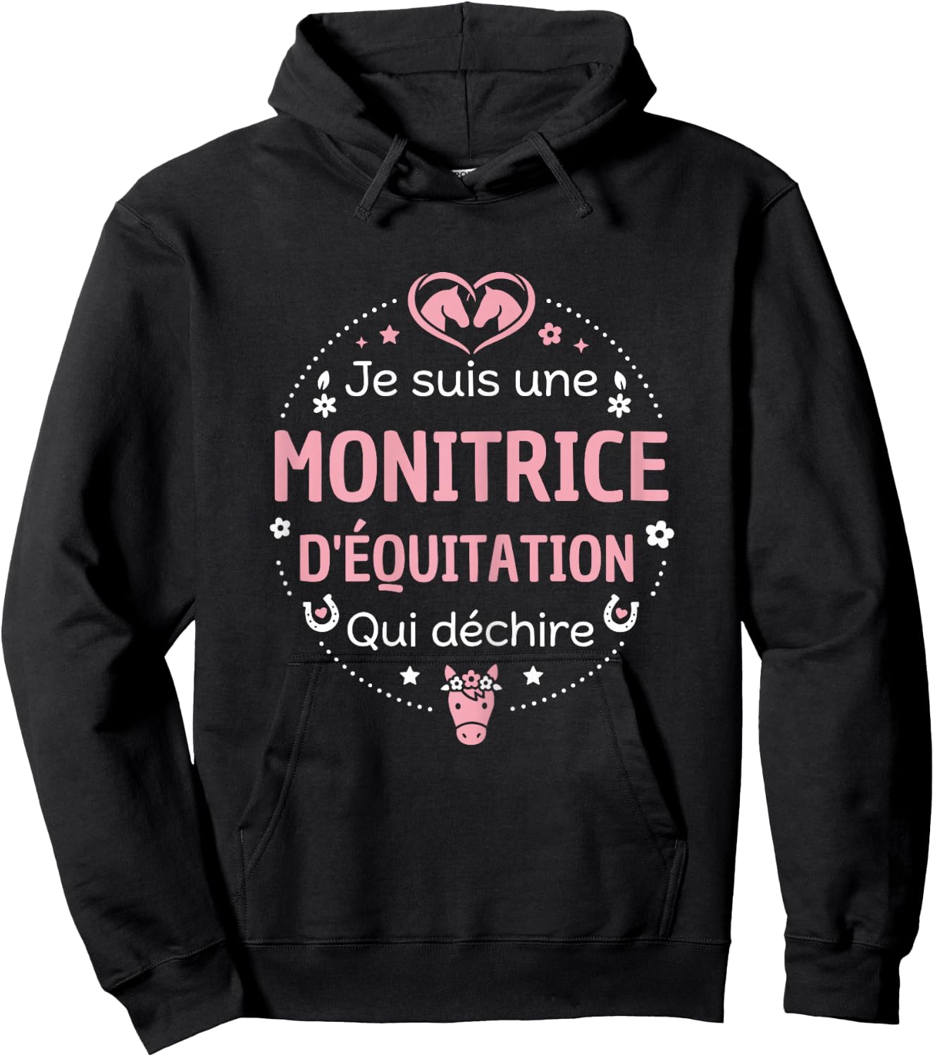 Club équestre Cheval Humour Super monitrice d'Équitation Hoodie - Hoodie | Black