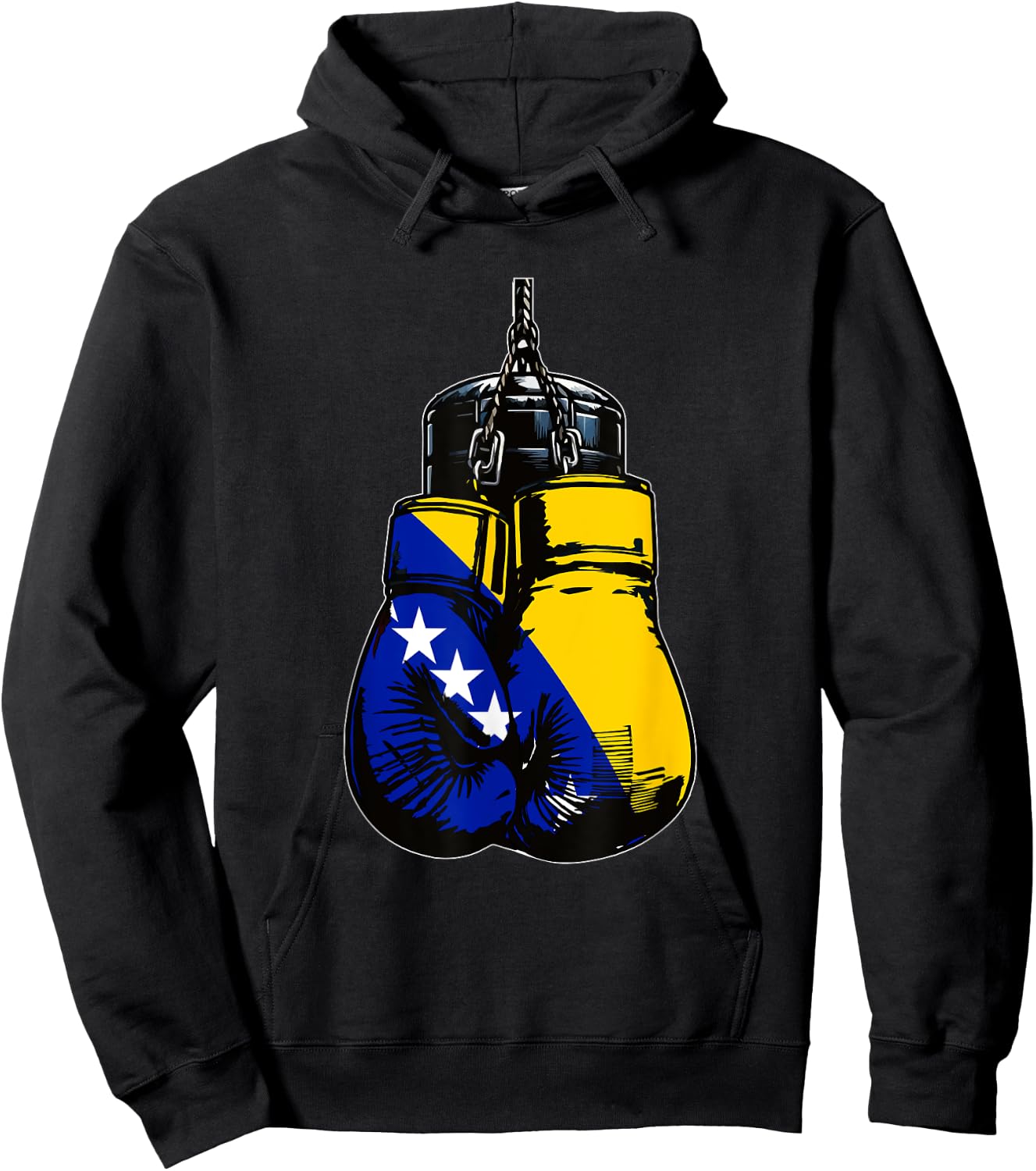 Proud Heritage Bosnia Herzegovina Boxing Gloves , black Hoodie - Hoodie | Black