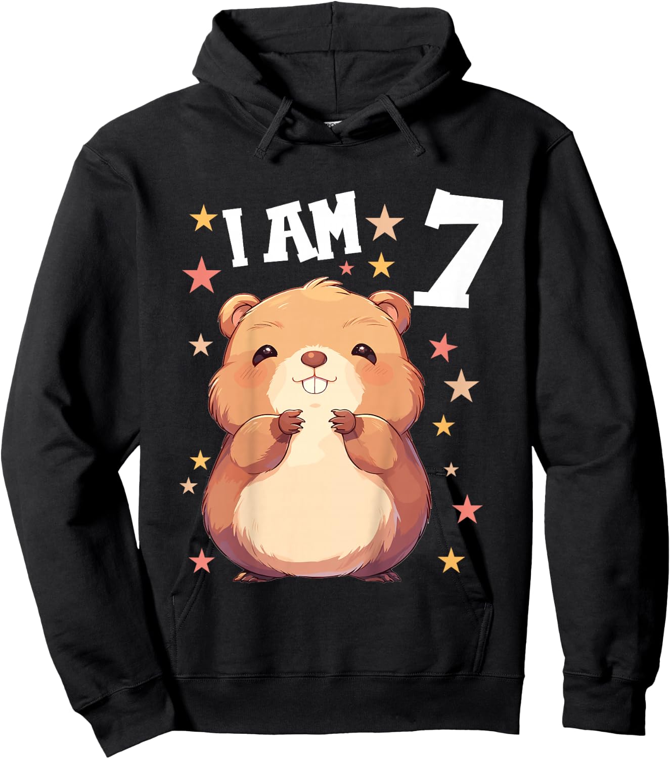 Kids 7 Years old 7 birthday Beavers Boy Girl Beaver Hoodie - Hoodie | Black