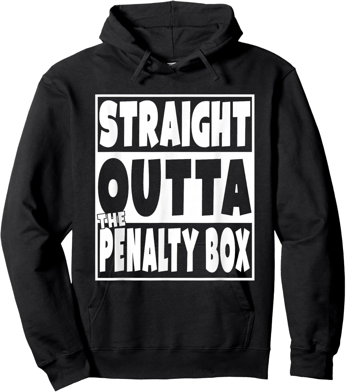 Straight Outta The Penalty Box Funny Hockey Gift Hoodie - Hoodie | Black