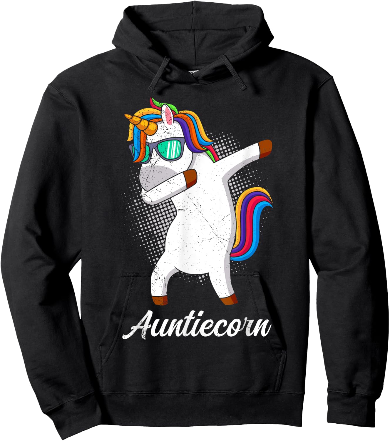 Auntiecorn Unicorn Lovers Aunties Mothersday Aunt Hoodie - Hoodie | Black