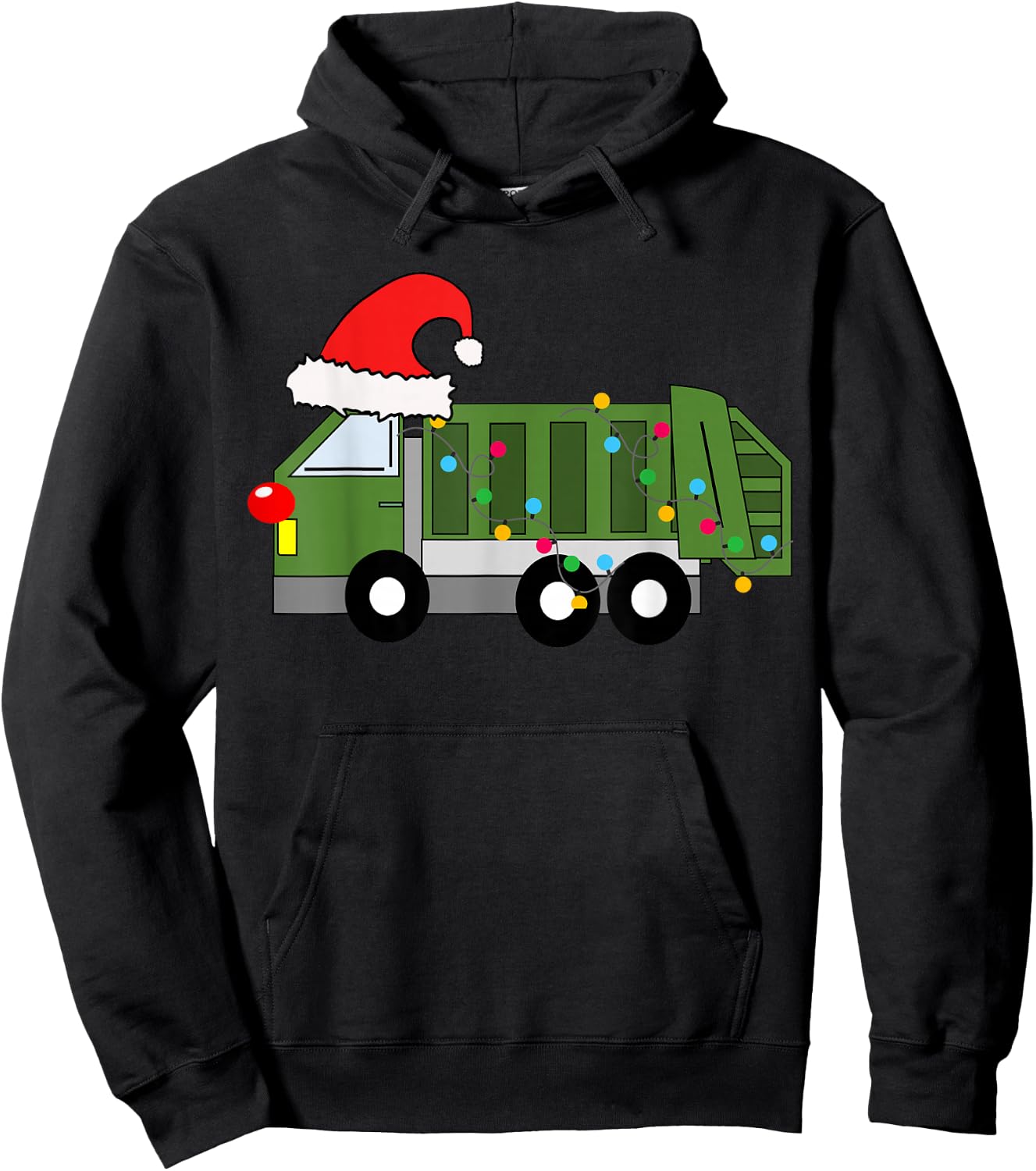 Garbage Truck Christmas Pajama Kids Toddler Baby 5T 4T Hoodie - Hoodie | Black