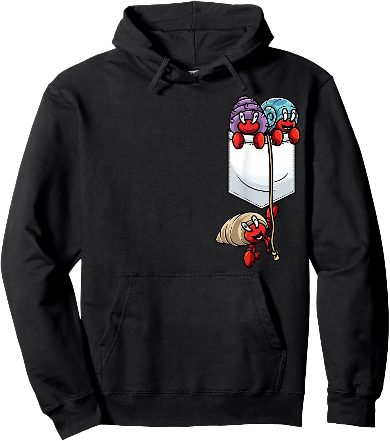 Hermit Crabs in Pocket Crabs Sea Animal Hoodie - Hoodie | Black