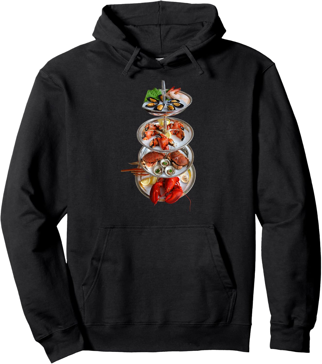 Seafood Tower, Lobster, Crab, Seaside Hoodie - Hoodie | Black