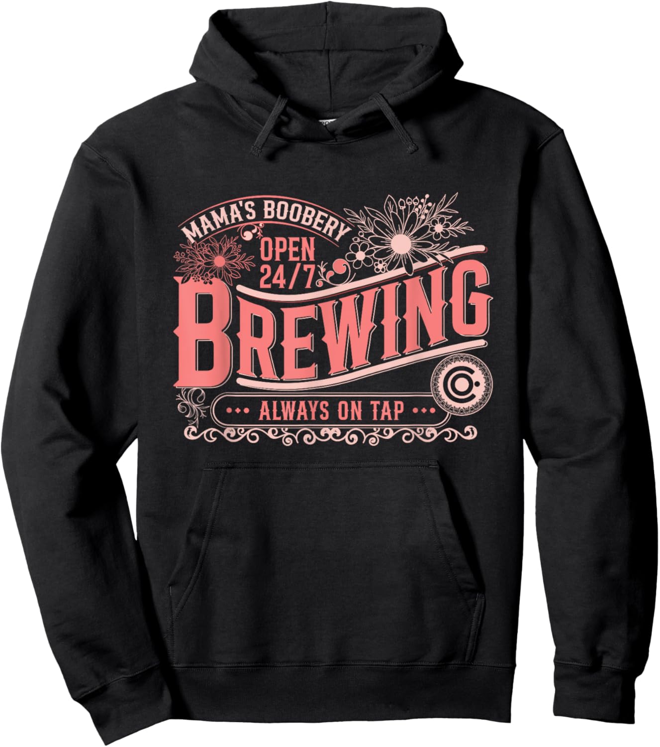 Mama Boobery Brewery Brewing Co New Mom Funny Breast feeding Hoodie - Hoodie | Black