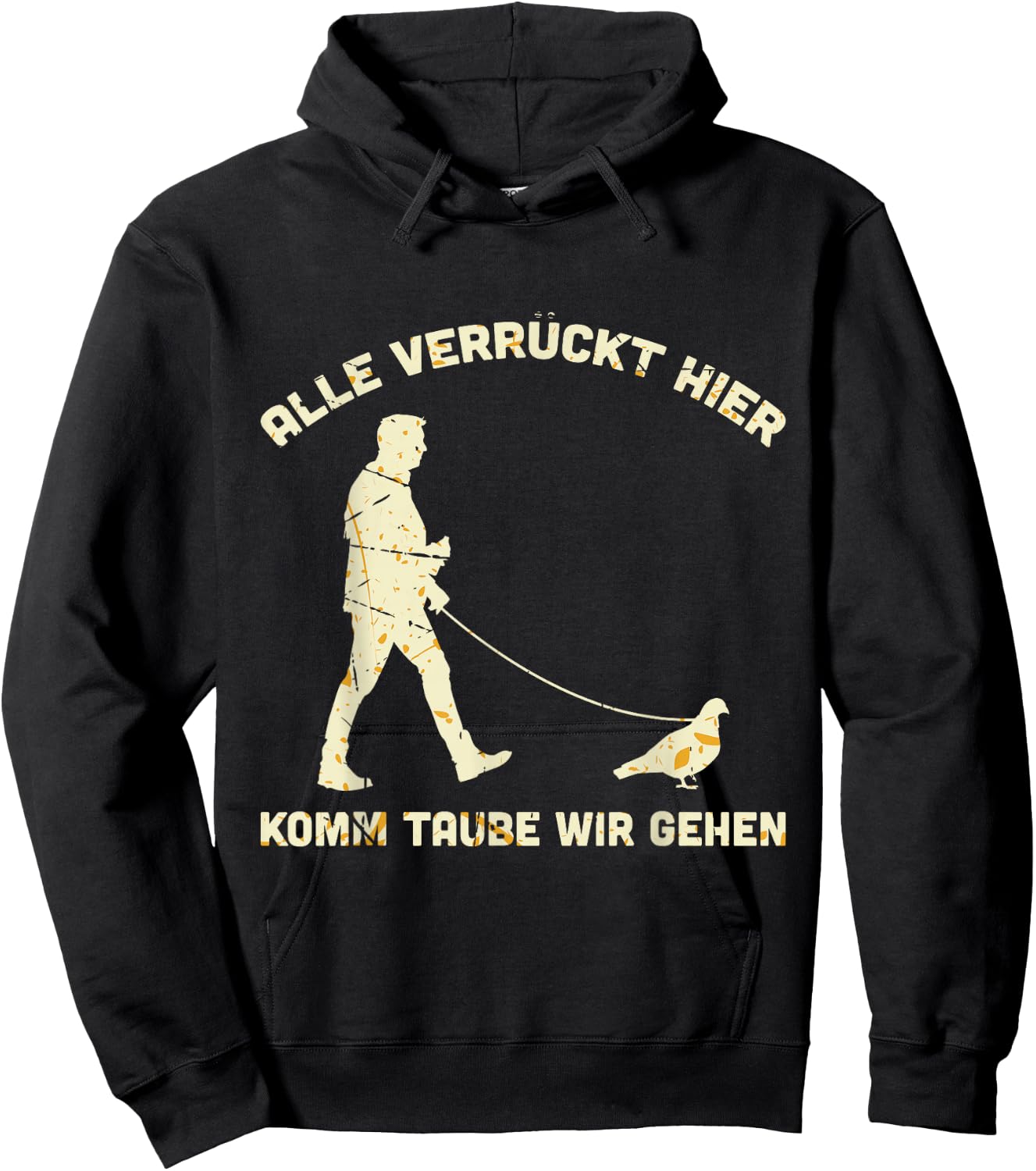 Men's "Alle Verrück, Hier Komm Taupe Wir Gehen" [German Language], black Hoodie - Hoodie | Black