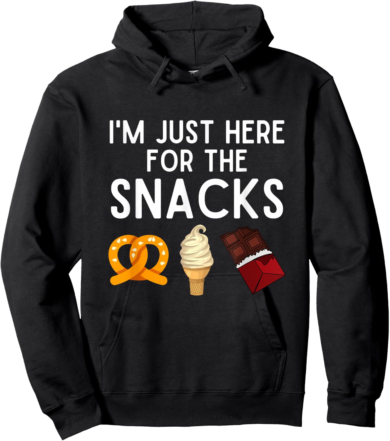 I'm Just Here For The Snacks Funny Snack Lover Gift Hoodie - Hoodie | Black