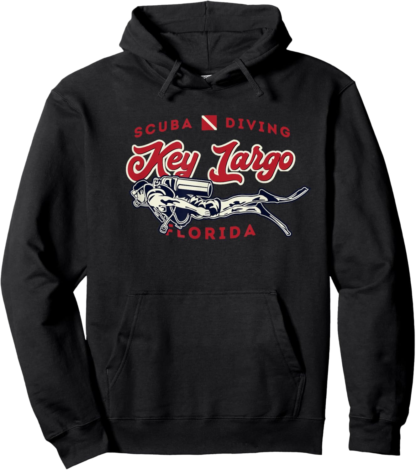 Key Largo, Florida Scuba Diver Shirt Hoodie - Hoodie | Black