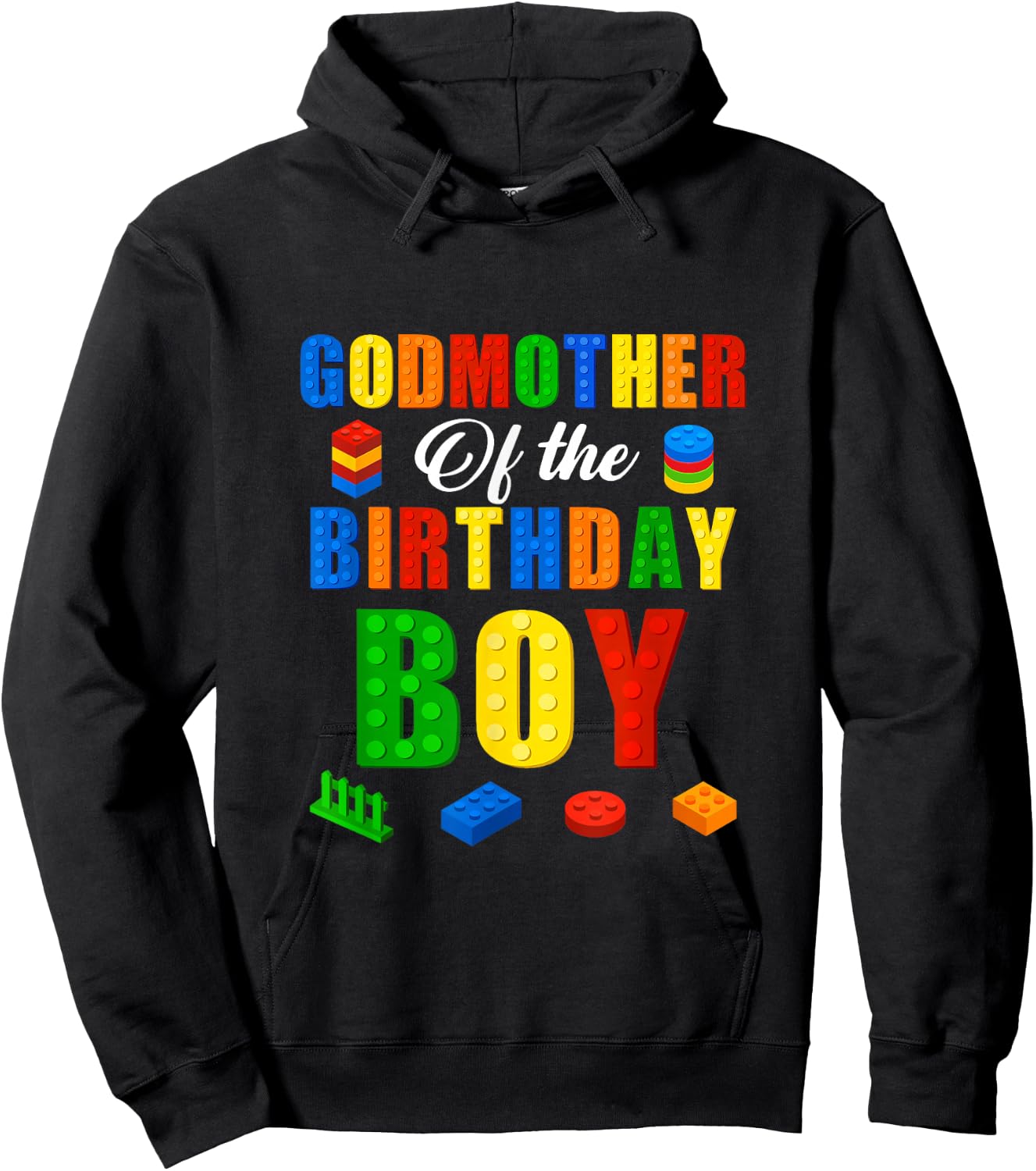 Godmother Birthday Boy Master Builder Building Bricks Blocks Hoodie - Hoodie | Black