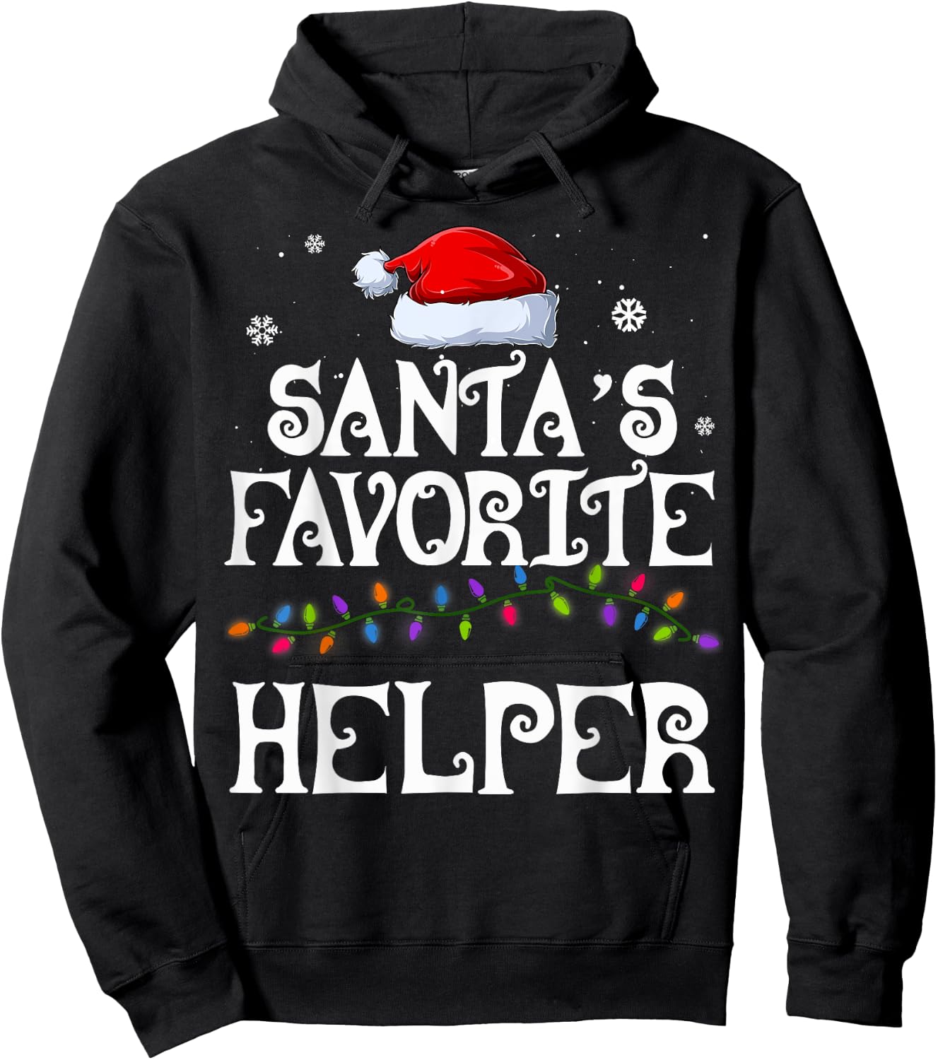 Funny Santa's Favorite Helper Family Matching Christmas Hoodie - Hoodie | Black