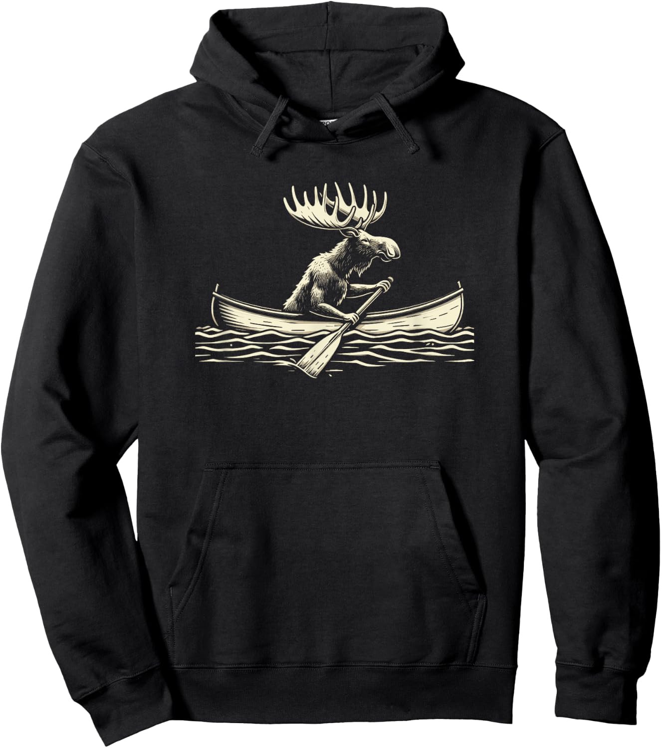 Elch im Kanu Hoodie - Hoodie | Black