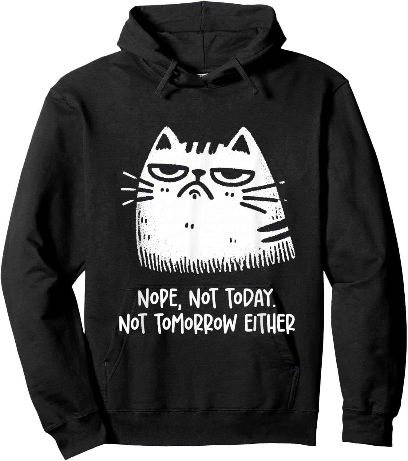 Cat Lovers No, Not Today. Also Not Tomorrow, Sarcastic Hoodie - Hoodie | Black