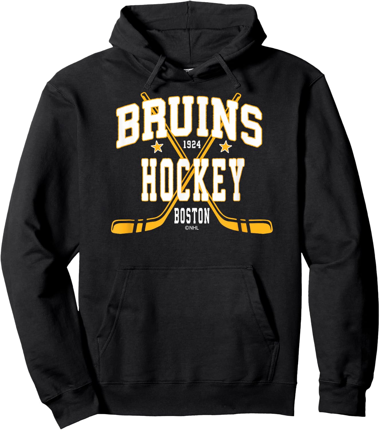 Boston Bruins Stars Black Officially Licensed Hoodie - Hoodie | Black