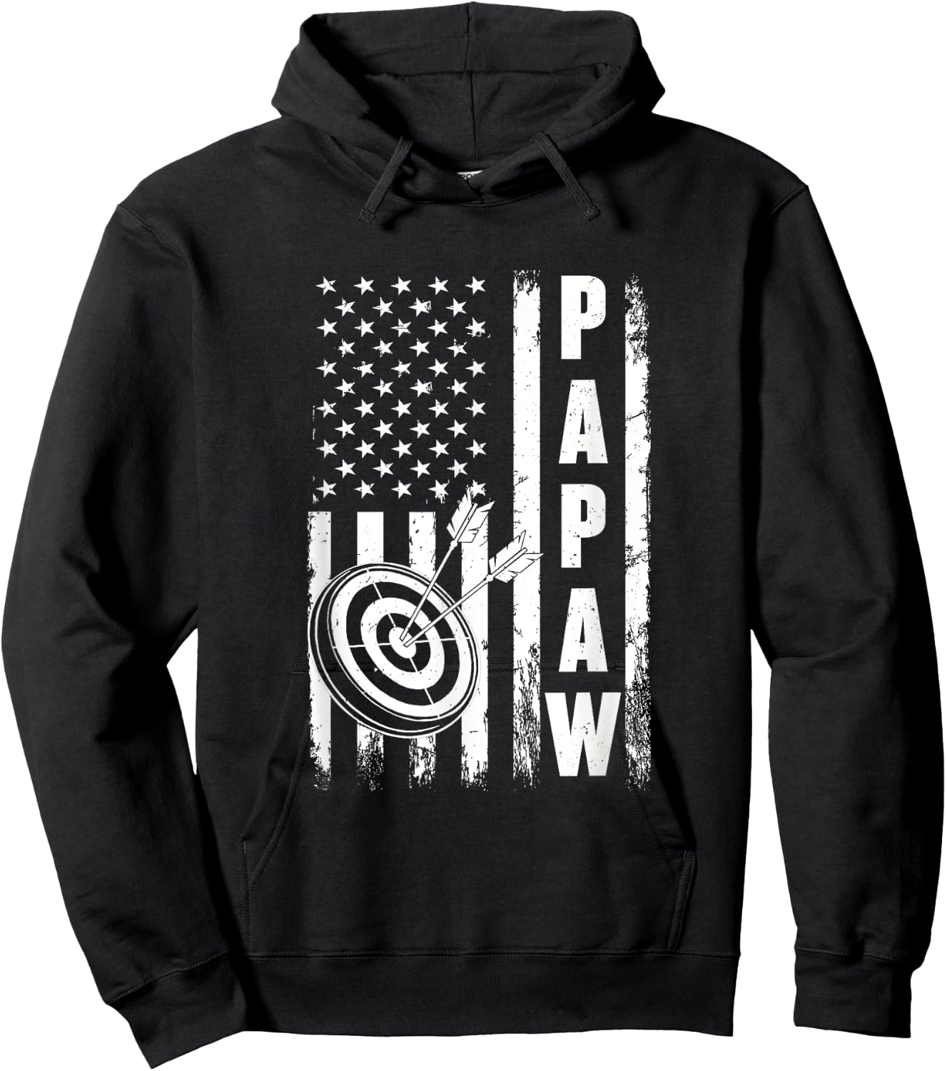 Archery Papaw American Flag Vintage Christmas Xmas Hoodie - Hoodie | Black