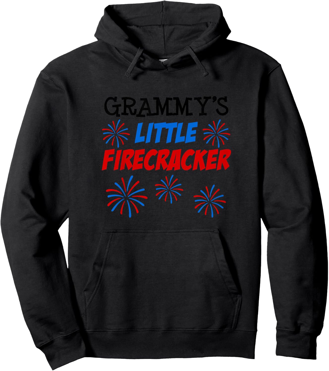 Grammy's Little Firecracker Cute Cartoon Grandchild Hoodie - Hoodie | Black