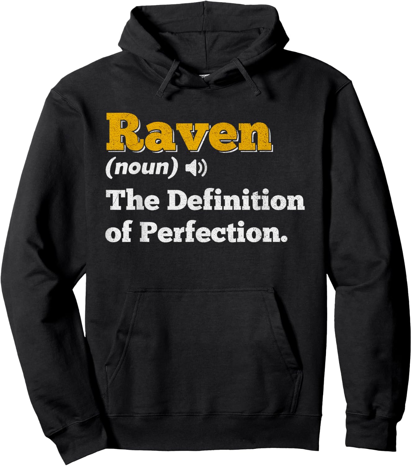 Raven Gift Name Personalized Birthday Name Definition Hoodie - Hoodie | Black