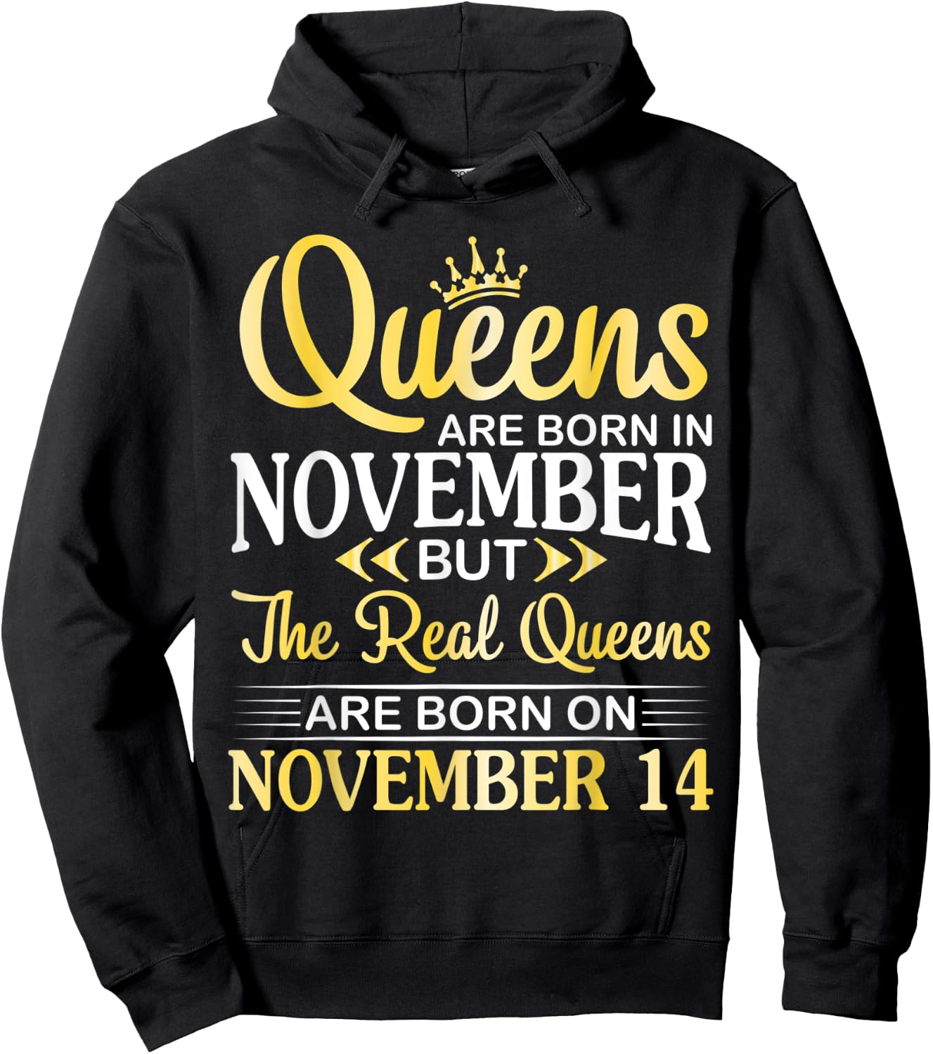 Queens Are Born In Nov Real Queens Are Born On November 14 Hoodie - Hoodie | Black