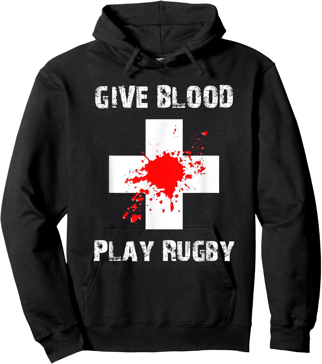 Give Blood Play Rugby | Funny Rugby Player Hoodie - Hoodie | Black