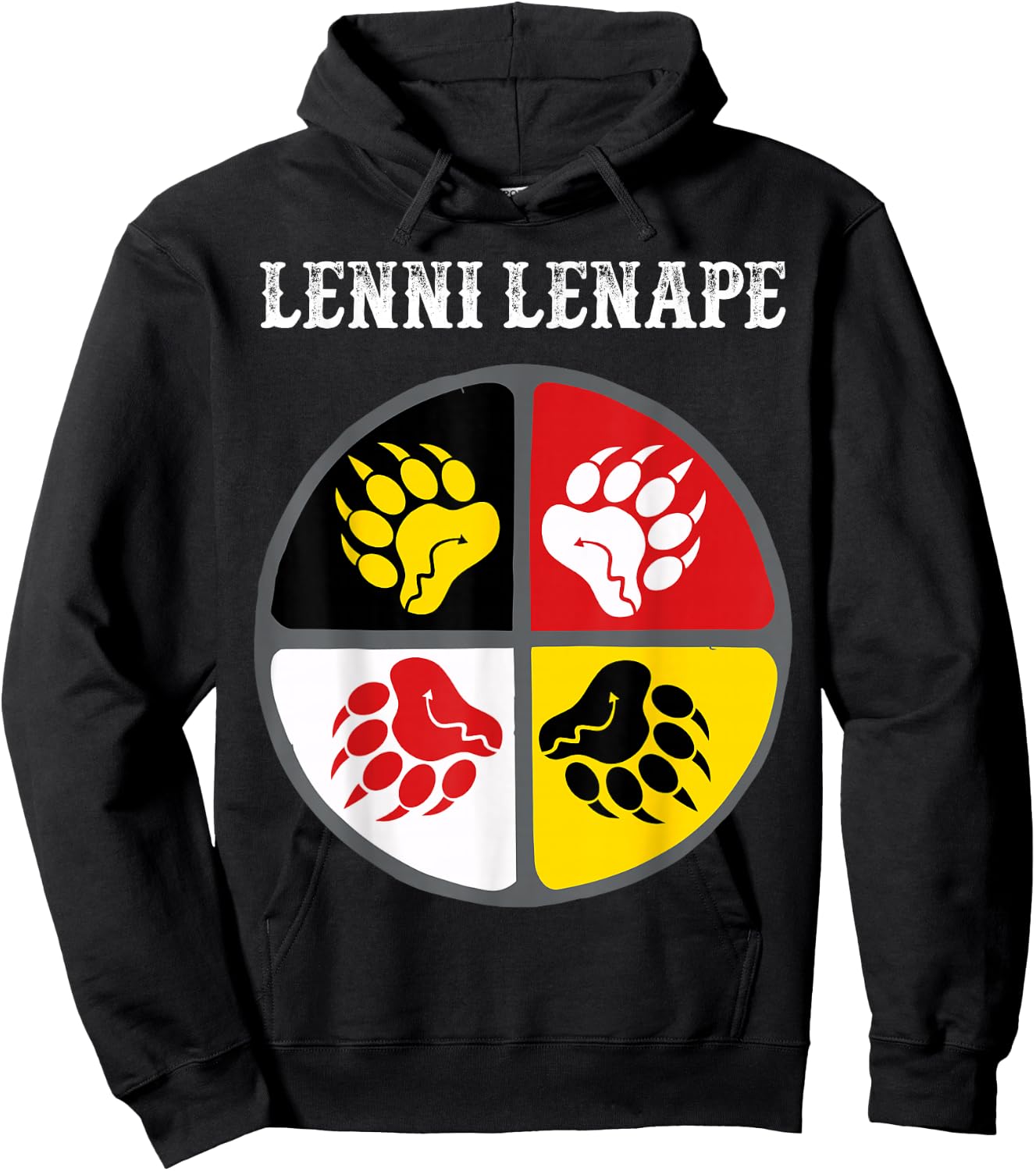 Lenni Lenape Delaware Native American Medicine Wheel Hoodie - Hoodie | Black
