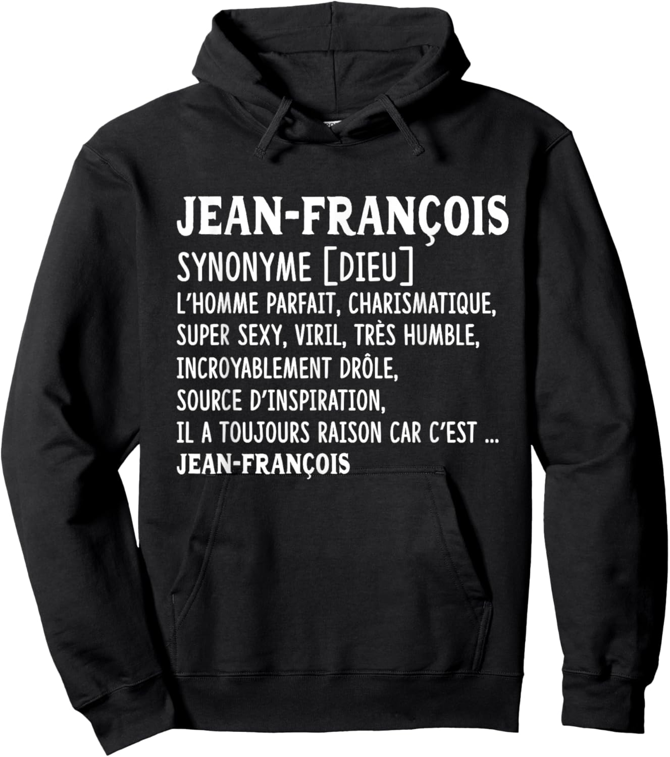 Man Humor Name Custom Jean-François Definition , Black, S Hoodie - Hoodie | Black