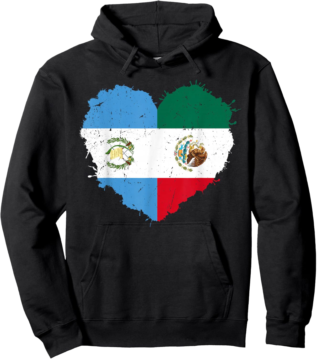 Half Mexican Half Guatemalan Hispanic Heritage Month Latino Hoodie - Hoodie | Black