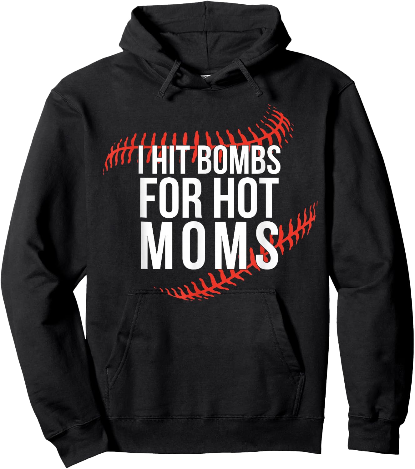 Funny Retro Baseball I Hit Bombs For Hot Moms Baseball Mom Hoodie - Hoodie | Black