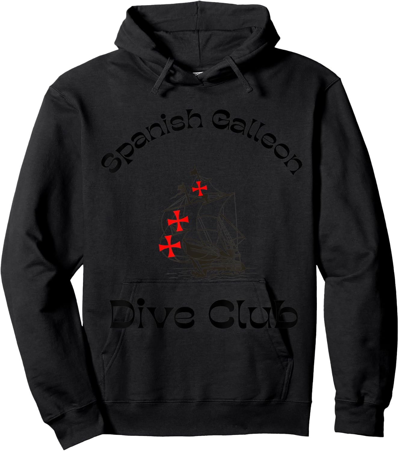 Spanish Galleon Diving Sail Boat Club Novelty Hoodie - Hoodie | Black