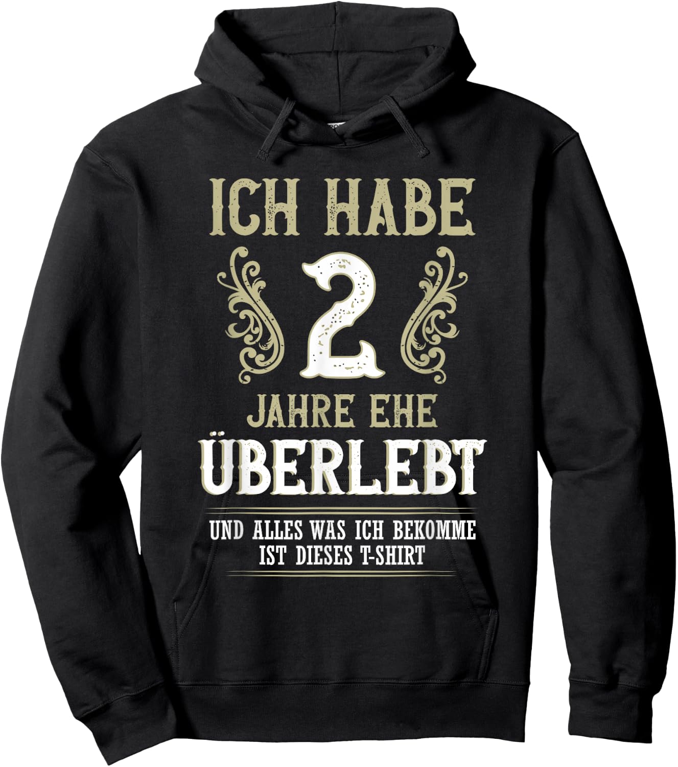 2 Jahre Verheiratet Baumwollhochzeit Ehemann 2 Hochzeitstag Hoodie - Hoodie | Black
