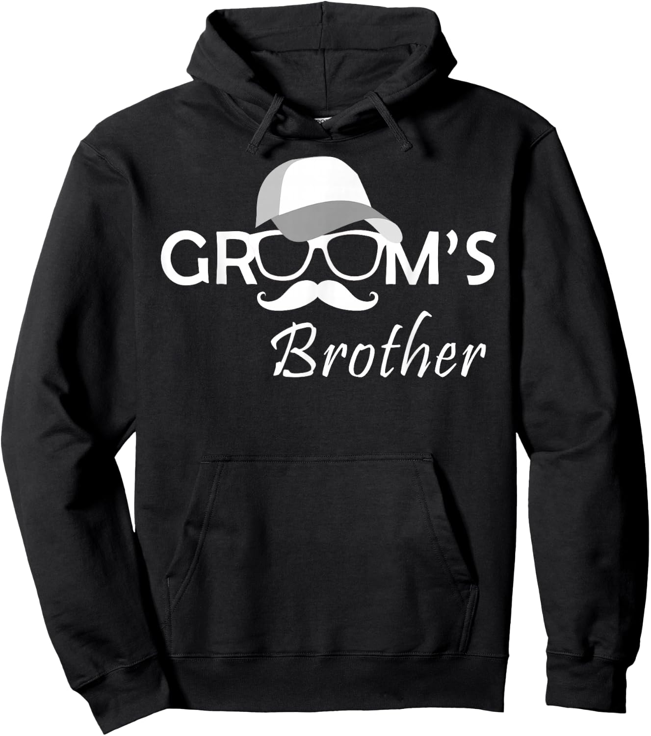 Groom's Brother Bro Bachelor Party Squad Wedding Hoodie - Hoodie | Black