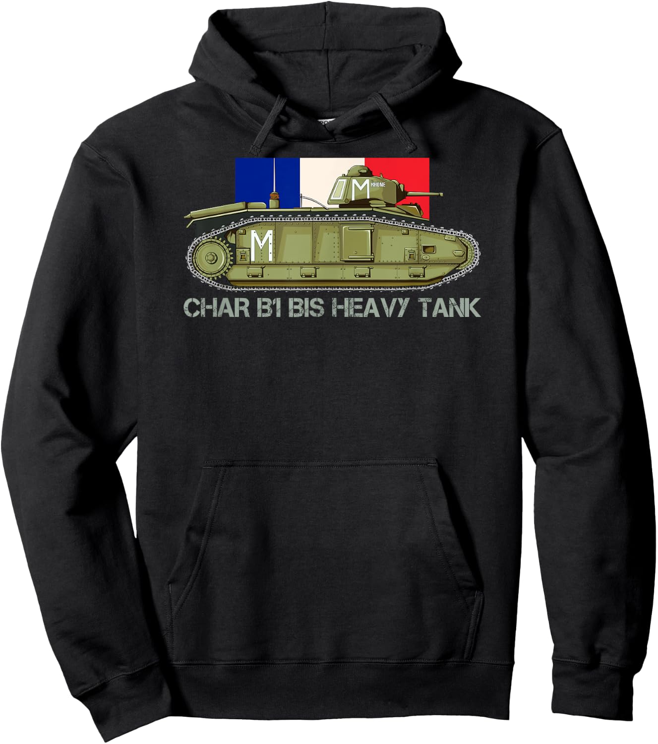 Flag Tank B1 to French Heavy Tank WW2 Tanks , Black, S Hoodie - Hoodie | Black