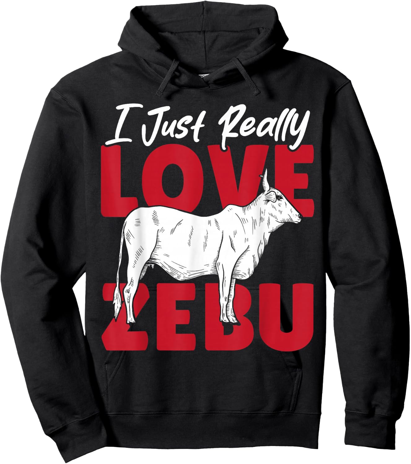 I Just Really Love Zebu Hoodie - Hoodie | Black