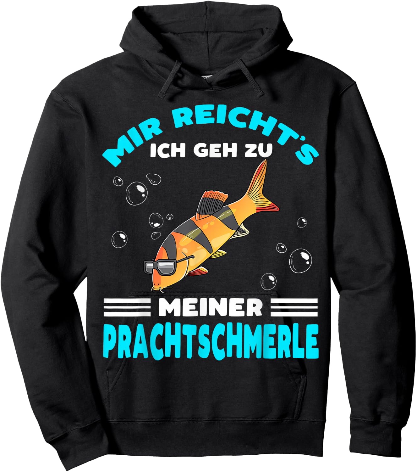 Prachtschmerle with Sunglasses Schmerlen Fish Holder, black Hoodie - Hoodie | Black