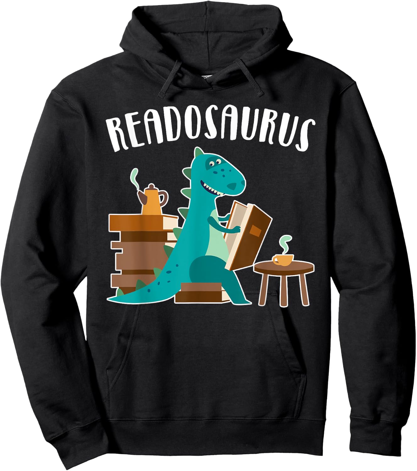 Funny Book Lover Readosaurus Dinosaur Reading Books Boy Girl Hoodie - Hoodie | Black