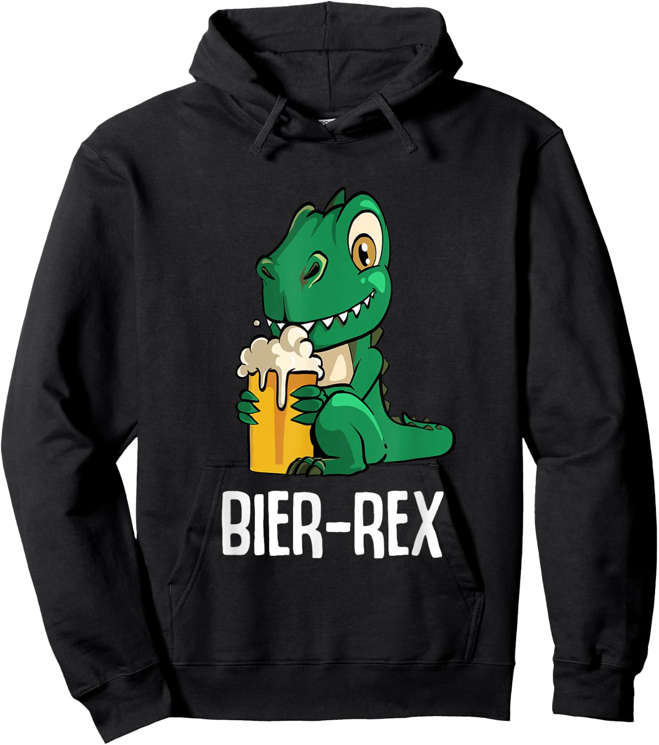 Lustiges Bier Dino Design von xum - Party with Cartoon Dino and Beer Motif - Black, Small Hoodie - Hoodie | Black