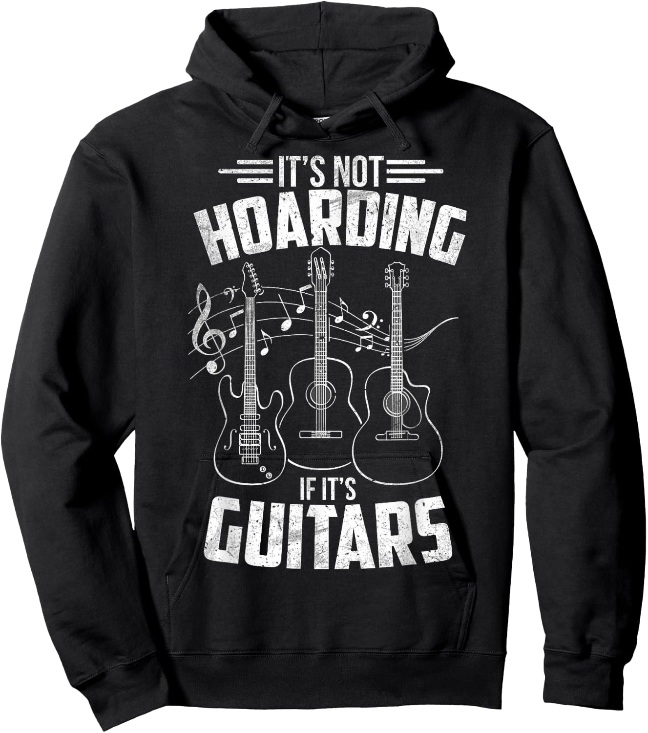 Guitarists It's Not Hoarding If It's Guitars Guitar Teachers Men Women Kids Hoodie - Hoodie | Black