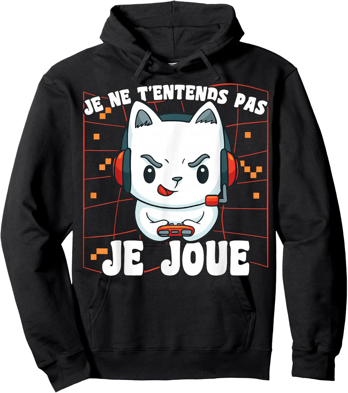 Kawaii Gamer Chat Je Ne T'T'ends Pas Je Joue Gaming Geek , Black, S Hoodie - Hoodie | Black