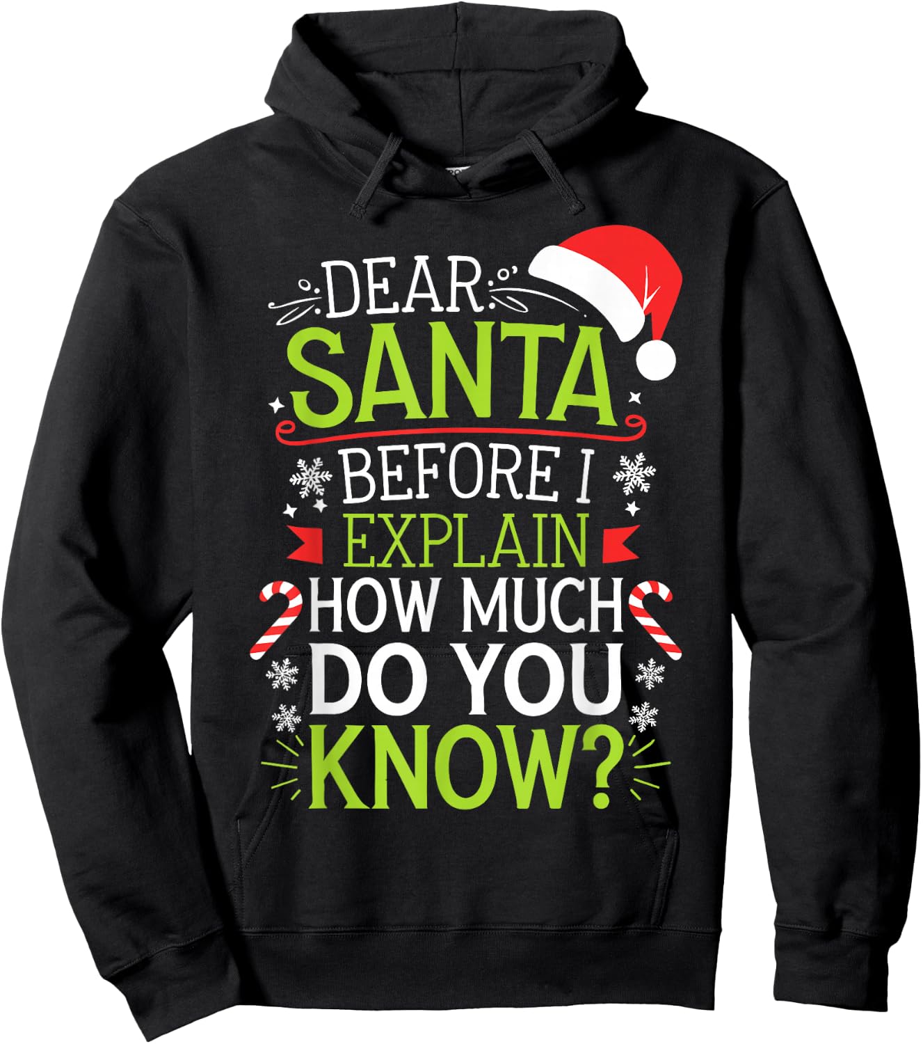 Dear Santa Before I Explain How Much Do You Know Shirt XMas Hoodie - Hoodie | Black