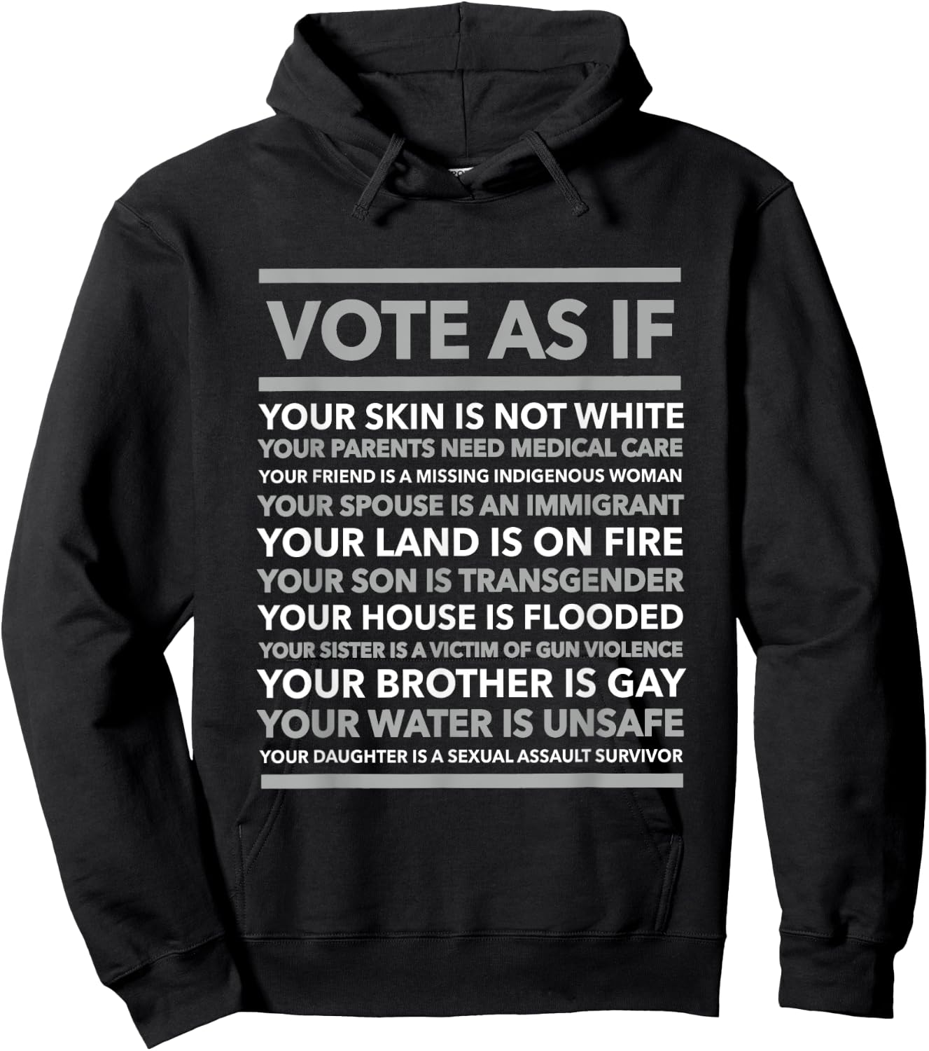 Vote As If Shirt, , Your Skin is not White, Vote Blue Hoodie - Hoodie | Black